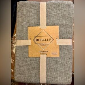 60” x 104” Tablecloth by Moselle, Steel Grey Thick, Large, Brand New